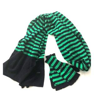 J. Crew Stripe Scarf and Mitten Gloves